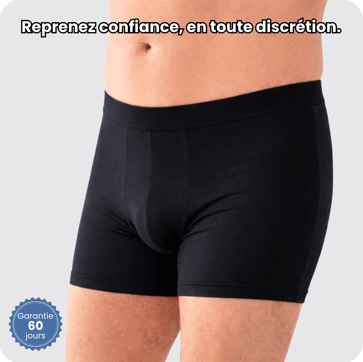 Boxer d’incontinence homme ultra-absorbant et lavable